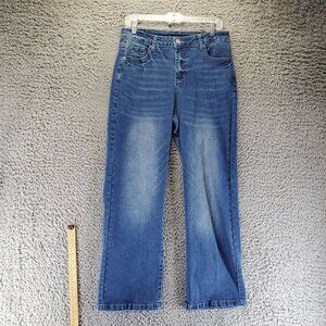 Sidefeel Jeans Womens Size 12 Blue High Waist Straight Leg Stretch Denim